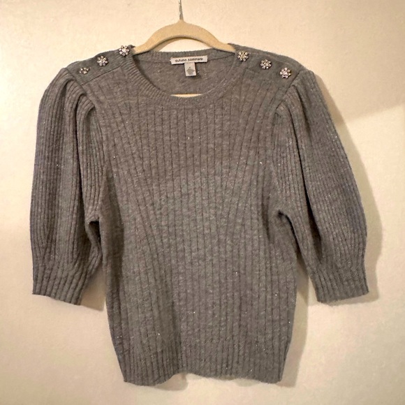 Autumn Cashmere Grey Puff Sleeve Sweater - Small - Picture 1 of 2